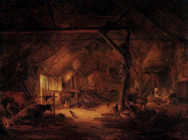 Isaac van Ostade Barn Interior oil painting picture